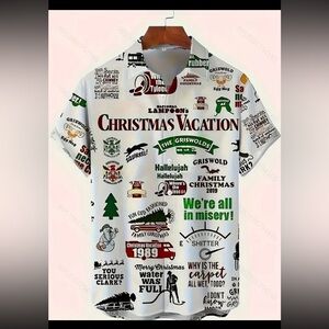 Men's National Lampoon’s Christmas Vacation Letters And Cartoon Print Sh…